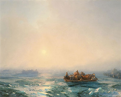 Eis auf dem Dnjepr, 1872 von Aivazovsky | Gemälde-Reproduktion