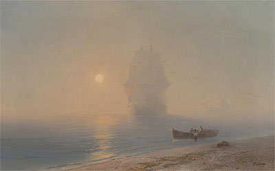 Segeln durch den Dunst, n.d. von Aivazovsky | Gemälde-Reproduktion