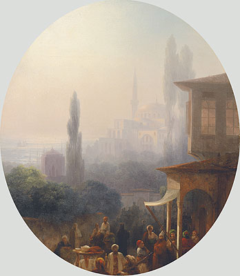 Marktszene in Konstantinopel, 1860 von Aivazovsky | Gemälde-Reproduktion