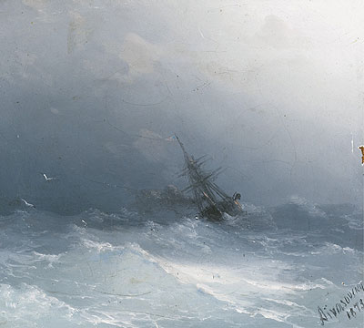 An American Steamer in Heavy Seas , 1873 | Aivazovsky | Painting Reproduction