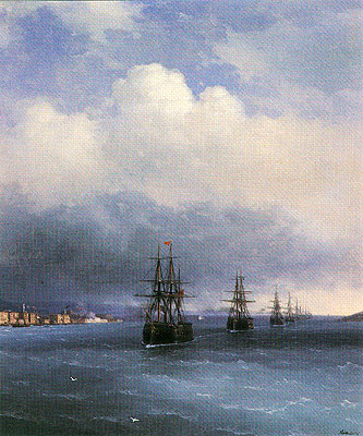 The Ottoman Fleet, 1873 | Aivazovsky | Painting Reproduction