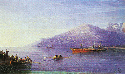 Leaving on a Steamship, 1876 | Aivazovsky | Gemälde Reproduktion