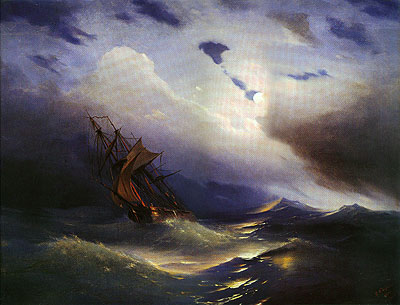 Storm, 1851 | Aivazovsky | Gemälde Reproduktion
