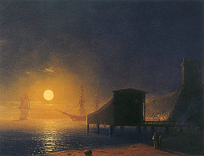Moonlit Pier, 1853 | Aivazovsky | Painting Reproduction