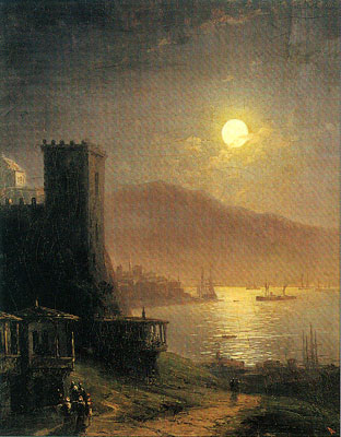 Genoese Tower off the Crimean Coast, 1888 | Aivazovsky | Painting Reproduction