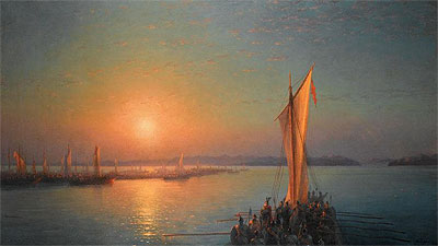 Varangians on the Dnieper, 1876 | Aivazovsky | Painting Reproduction