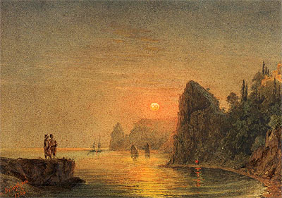 Coastal Sunset, 1846 | Aivazovsky | Gemälde Reproduktion