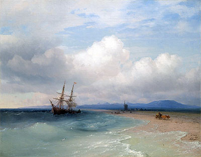 Shipping Along the Crimean Coast, 1872 | Aivazovsky | Painting Reproduction