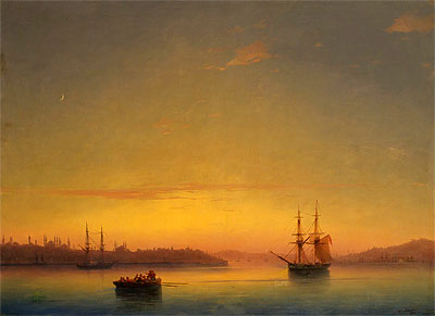 Constantinople at Dawn, 1881 | Aivazovsky | Gemälde Reproduktion