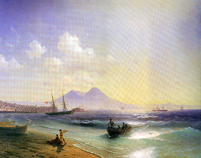 Fishermen Returning near Naples, 1874 | Aivazovsky | Painting Reproduction