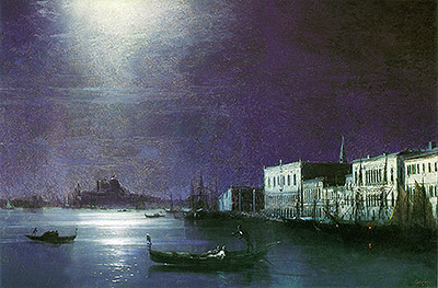 Venice by Night, 1886 | Aivazovsky | Gemälde Reproduktion