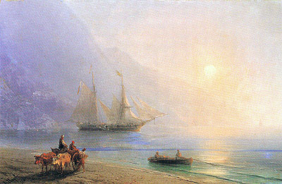 Loading Provisions off the Crimean Coast, 1876 | Aivazovsky | Gemälde Reproduktion