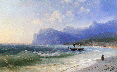 The Beach at Koktebel on a Windy Day, n.d. | Aivazovsky | Gemälde Reproduktion
