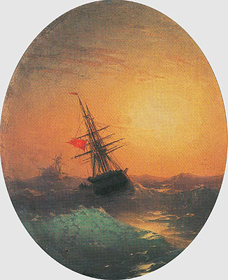 Turkish Ship on a Wavy Sea, n.d. | Aivazovsky | Gemälde Reproduktion
