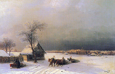 Moscow in Winter from the Sparrow Hills, 1872 | Aivazovsky | Gemälde Reproduktion