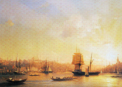 Dusk on the Golden Horn, 1845 | Aivazovsky | Painting Reproduction