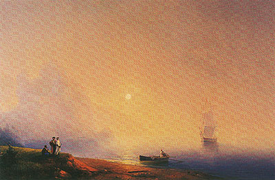 Crimean Tartars on the Sea Shore, 1850 | Aivazovsky | Painting Reproduction