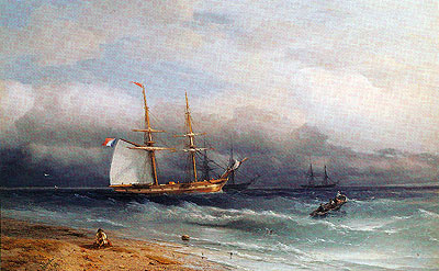 Shipping off the Coast, 1857 | Aivazovsky | Gemälde Reproduktion