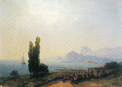 The Aivazovsky Estate at Sudak, an Imperial Welcome, 1867 | Aivazovsky | Painting Reproduction