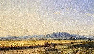 Horse and Cart across a Georgian Wheatfield, 1868 | Aivazovsky | Gemälde Reproduktion