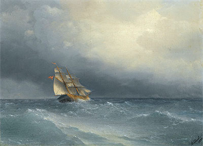 The Lifting Storm, 1880 | Aivazovsky | Painting Reproduction