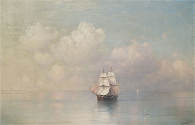 Ruhige See, 1884 | Aivazovsky | Gemälde Reproduktion