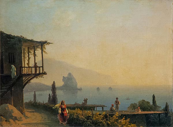 Gurzuf. House with Terrace, 1843 | Aivazovsky | Painting Reproduction