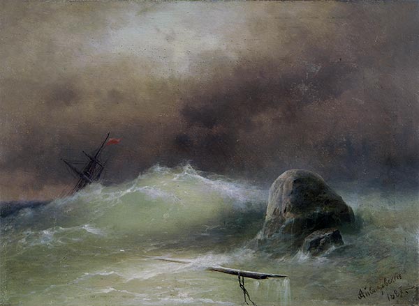 Stormy Sea, 1887 | Aivazovsky | Painting Reproduction