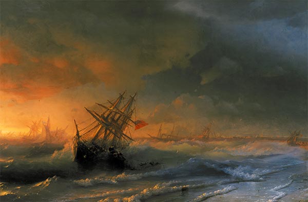 Storm near Evpatoria, 1861 | Aivazovsky | Painting Reproduction