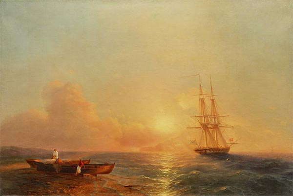 Twenty Six Cannon Ship, 1852 | Aivazovsky | Painting Reproduction