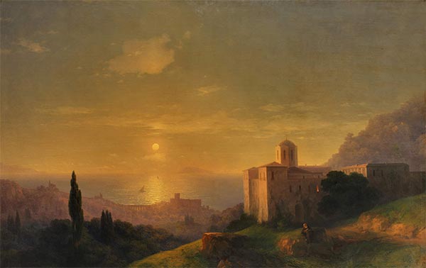 Moonlit Night by the Sea, 1852 | Aivazovsky | Painting Reproduction