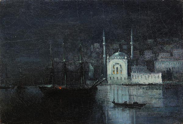 Konstantinopel bei Nacht, 1886 | Aivazovsky | Gemälde Reproduktion