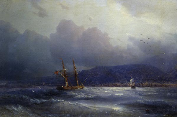 Trapezunt aus dem Meer, 1856 | Aivazovsky | Gemälde Reproduktion