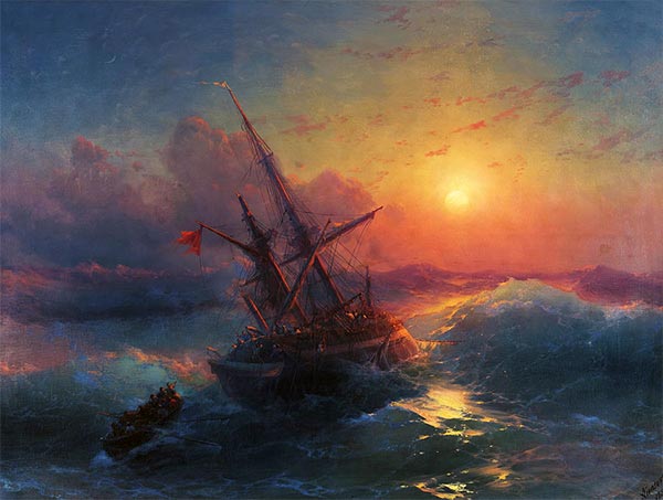 Shipwreck, 1883 | Aivazovsky | Painting Reproduction