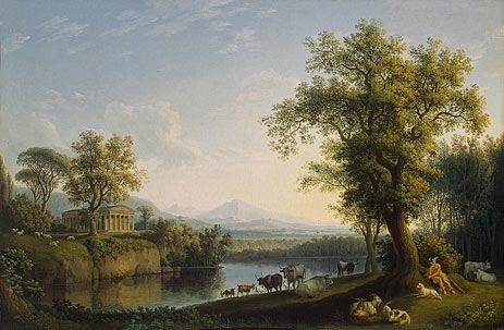 Landschaft mit Vieh, 1787 | Philippe Hackert | Gemälde Reproduktion