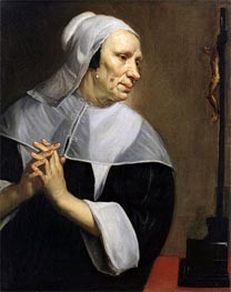 Old Woman Praying, undated by Jacob van Oost | Painting Reproduction