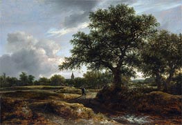 Landscape with a Village in the Distance | Ruisdael | Painting Reproduction