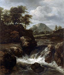 A Waterfall, c.1660/70 by Ruisdael | Painting Reproduction