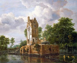 View of Kostverloren Castle on the Amstel, undated by Ruisdael | Painting Reproduction