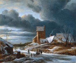 Winter Landscape, 1682 by Ruisdael | Painting Reproduction