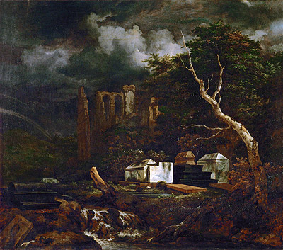 The Jewish Cemetery near Oudekerk, c.1653/55 by Ruisdael | Painting Reproduction