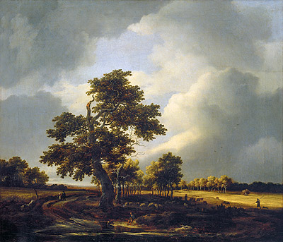 Landscape with Shepherds and Peasants (After the Storm), c.1660/70 by Ruisdael | Painting Reproduction