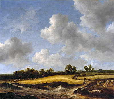 Landschaft mit einem Weizenfeld, c.1655/65 von Ruisdael | Gemälde-Reproduktion