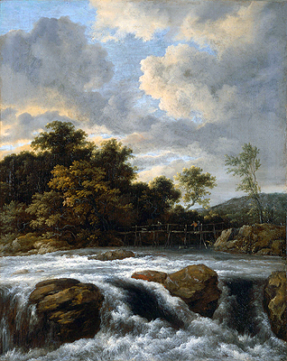 Landscape with Waterfall, c.1665 | Ruisdael | Gemälde Reproduktion