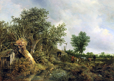 Landschaft mit einer Hütte, 1646 | Ruisdael