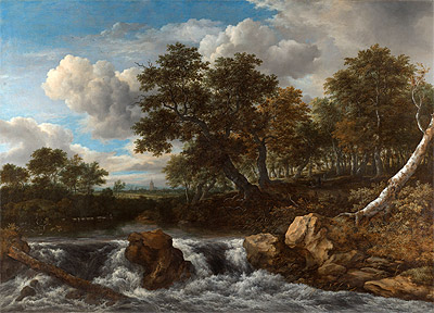Landscape with Waterfall, c.1668 | Ruisdael | Painting Reproduction