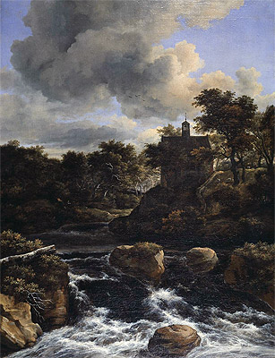 Gebirgslandschaft mit Wasserfall, c.1660/65 | Ruisdael