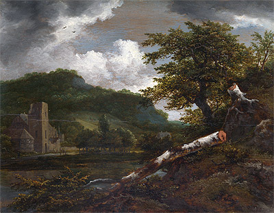 Eine Landschaft mit einem Ruinengebäude, c.1655 | Ruisdael