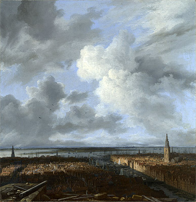 Ein Panoramablick auf Amsterdam in Richtung des IJ, c.1665/70 | Ruisdael