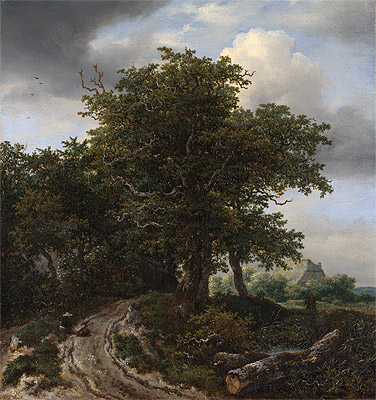 A Road Winding between Trees towards a Distant Cottage | Ruisdael | Painting Reproduction
